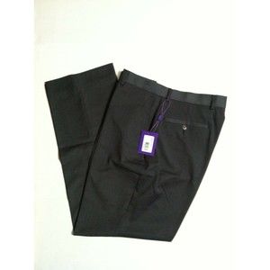 $110.00 TALLIA MENS NEW CHARCOAL 65%POLYESTER 35%RAYON DRESS PANTS SIZE:32/30